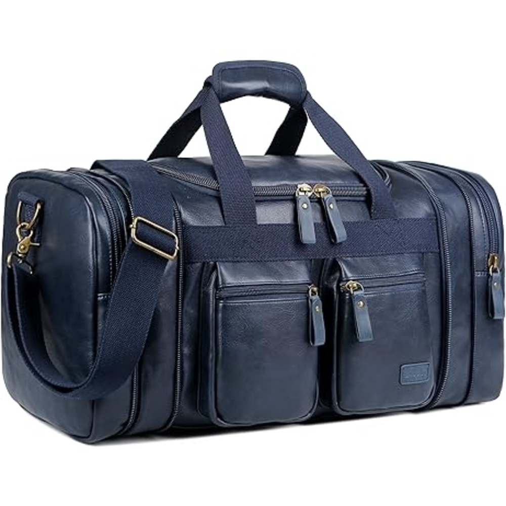 Vegan Leather Duffel Bag Weekend Travel Bag, Sports Duffel bag